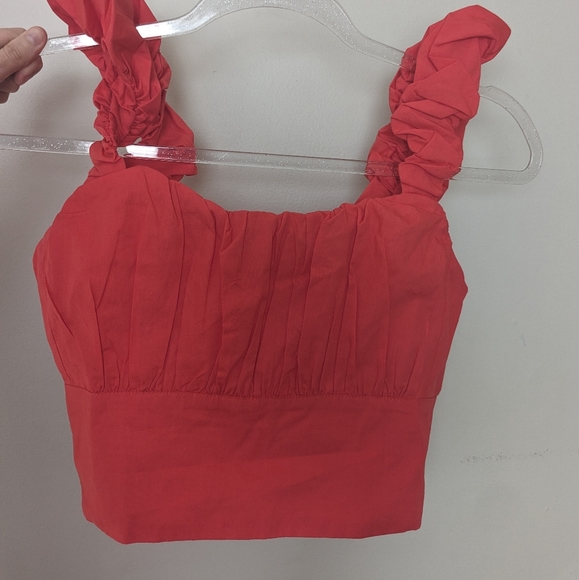 Abercrombie and Fitch Red Sleeveless  Shirt - Picture 2 of 4